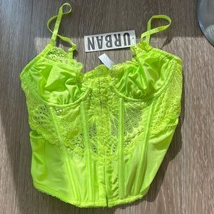 NWT Urban Outfitters Out from Under Medium lime green corset